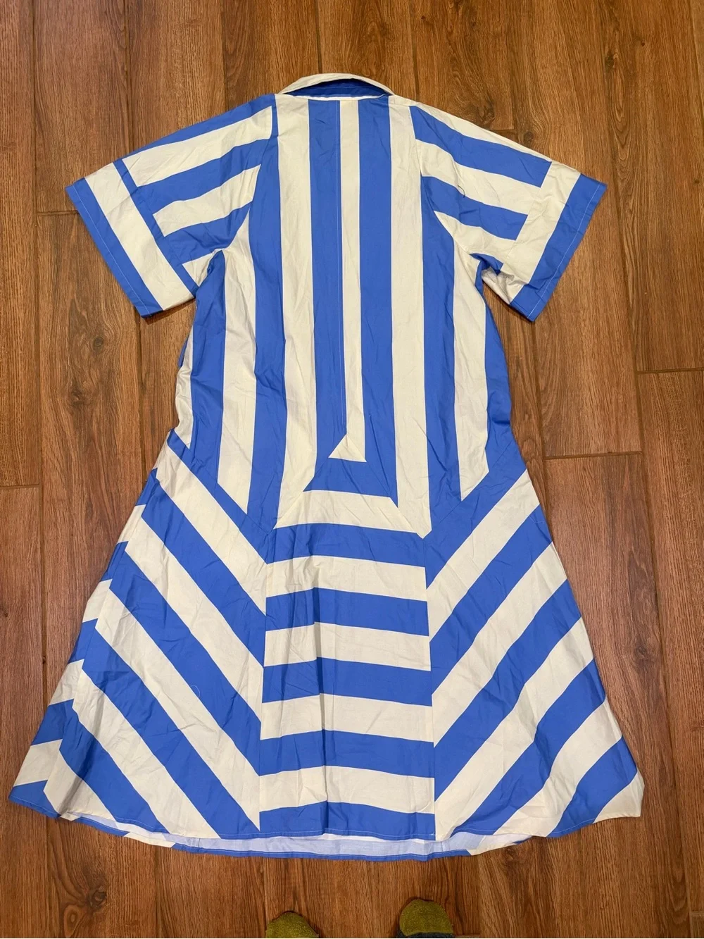 Anthropologie Blue and White Striped Shirt Dress - Picture 3 of 3